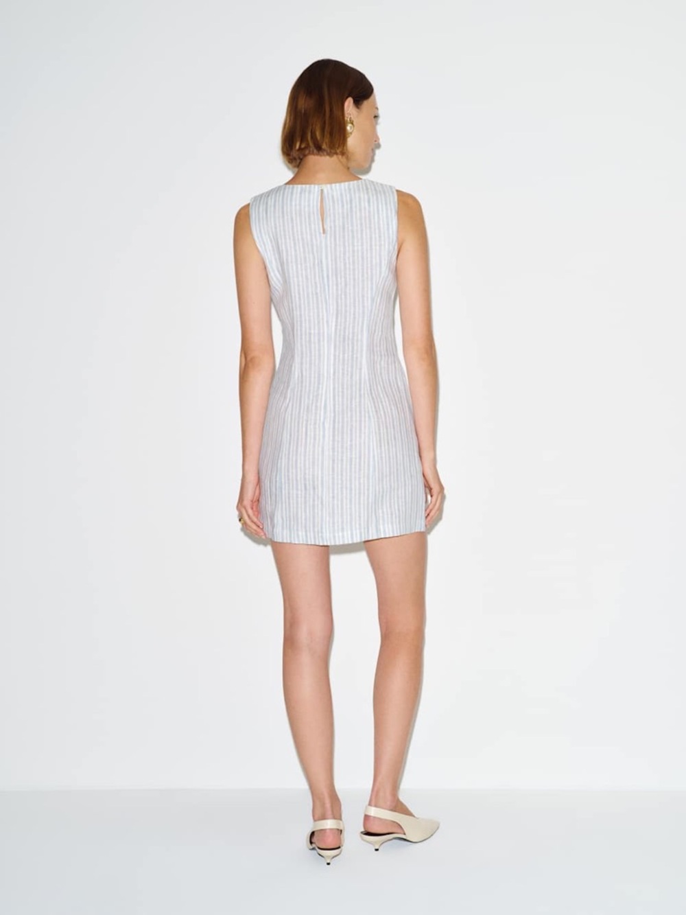 Reformation Citron Linen Dress In Calamari Stripe, NWOT, NEVER WORN, NO FLAWS. - Picture 4 of 4